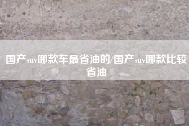 国产suv哪款车最省油的/国产suv哪款比较省油 国产suv哪款车最省油的/国产suv哪款比较省油