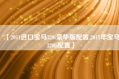 【2011进口宝马320i豪华版配置,2011年宝马320li配置】