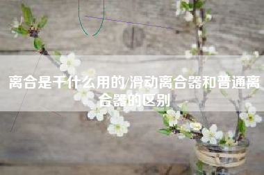 离合是干什么用的/滑动离合器和普通离合器的区别 离合是干什么用的/滑动离合器和普通离合器的区别