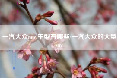 一汽大众mpv车型有哪些/一汽大众的大型suv