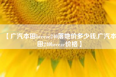 【广汽本田breeze240落地价多少钱,广汽本田240breeze价格】 【广汽本田breeze240落地价多少钱,广汽本田240breeze价格】