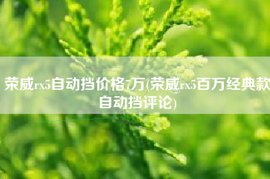 荣威rx5自动挡价格7万(荣威rx5百万经典款自动挡评论)
