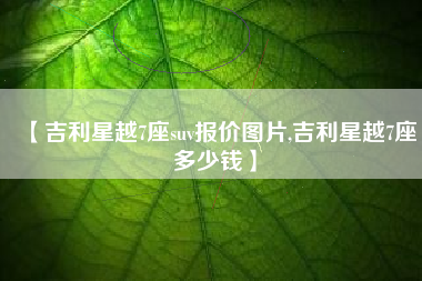 【吉利星越7座suv报价图片,吉利星越7座多少钱】