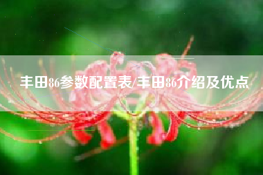 丰田86参数配置表/丰田86介绍及优点